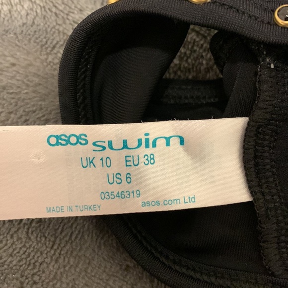 👙 ASOS Metal Rivets Bikini black top - Picture 5 of 5